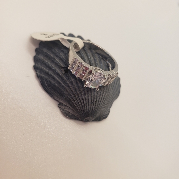 NEW Cubic Zirconia Elevated OVAL Ring 8 Sterling Silver Plated - Picture 6 of 10